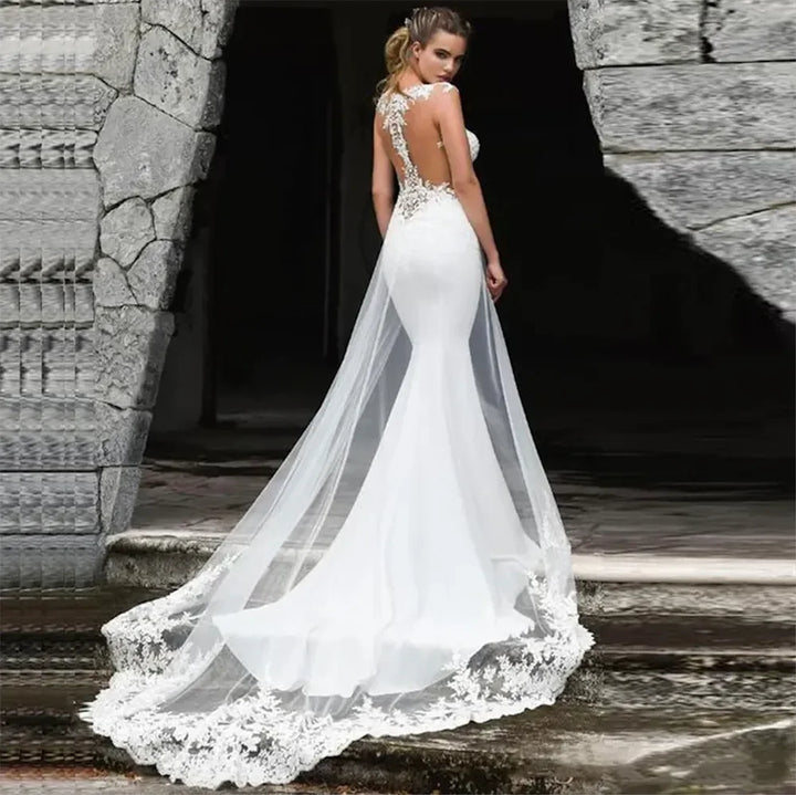 Wedding Dresses White Mermaid With Lace Plus Size Bridal Gowns vestidos de Boho Dress Beach Gothic Grows