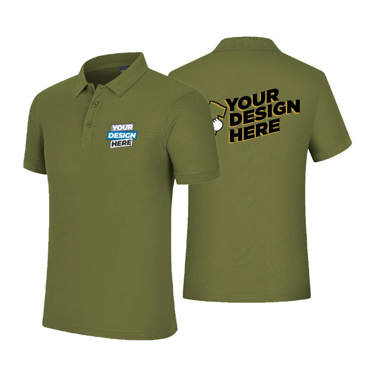 custom logo Summer New Men Polo Shirt  Short-sleeved Casual Solid Tops Custom Printing Your Own Design Photo or Logo Women Polos
