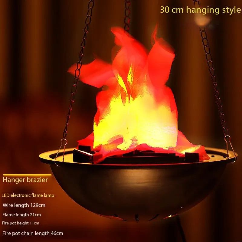 Halloween decoration electronic LED flame lamp fake fire burning prop haunted house bar store home party decoration lighting