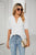 Womens Summer Tops V Neck Ruffle Sleeve Blouses Short Sleeve Casual Tops T-Shirts For Women