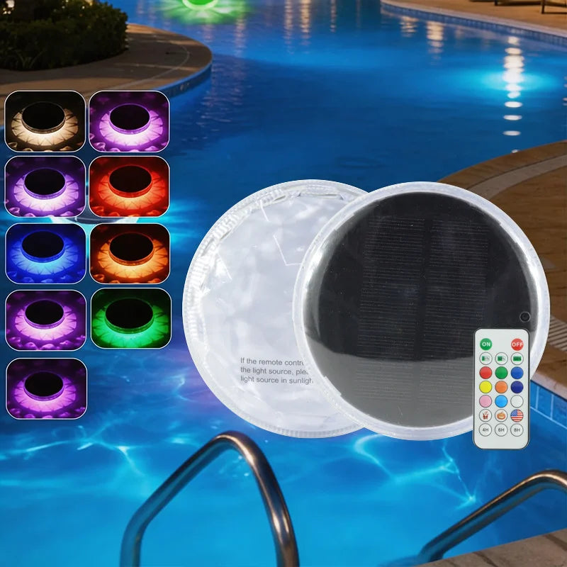 Solar Floating Pool Light Intelligent Auto On&Off 6Color Changing Modes Holiday & Celebration Light Settings Enhances Cozy