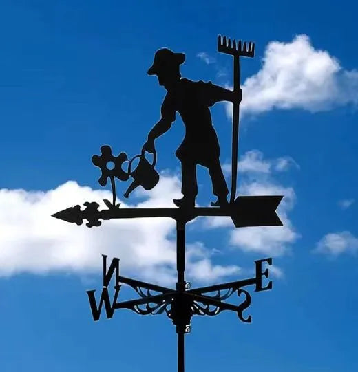 Metal Weathervane,Witch Iron Weather Vane,Sea Rover Wind Direction Indicator,Garden Outdoor Roof Decoration,