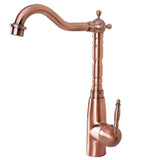 Antique Red Copper Brass Single Handle One Lever Bathroom Kitchen Basin Sink Faucet Mixer Tap Swivel Spout Deck Mounted mnf636