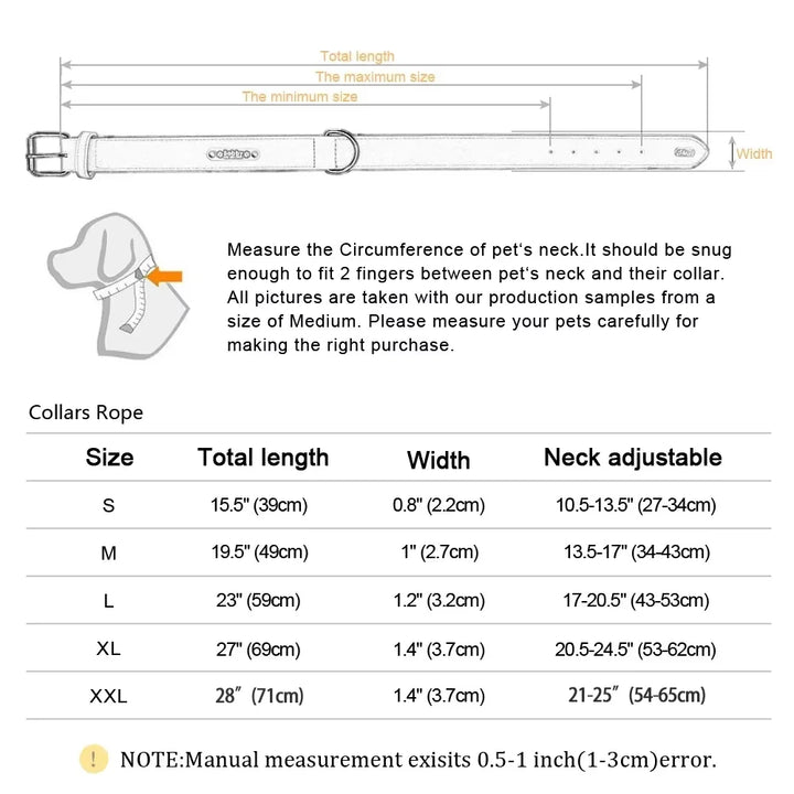 Personalized Name ID Tags Dog Collars Custom Text name Leather Dog Collar For Small Medium Large Dogs Pitbull Bulldog Beagle