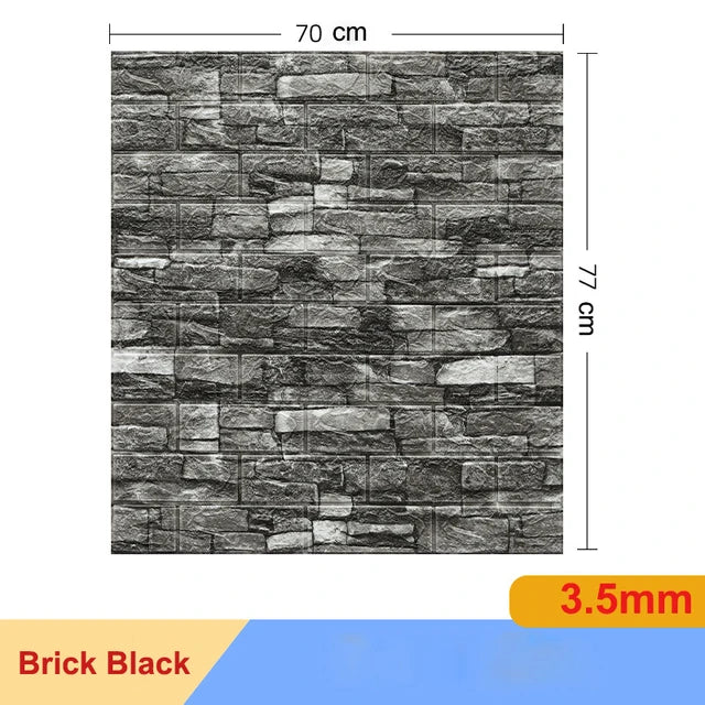 10Pcs Self-Adhesive 3D Wall Sticker DIY Brick Stickers Home Kids Room Kitchen Ceiling Decor No Odor No Pollution Wallpaper 70X77