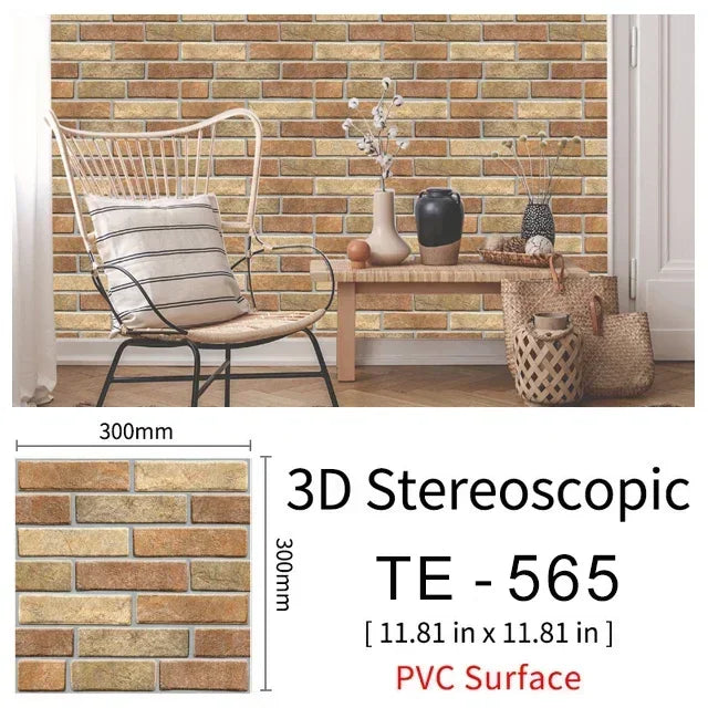 10/20PCS Imitation Brick Tile cobblestone Wall Stickers Water and Oil Proof for Kitchen Restaurant Tea room Relaxation area etc.