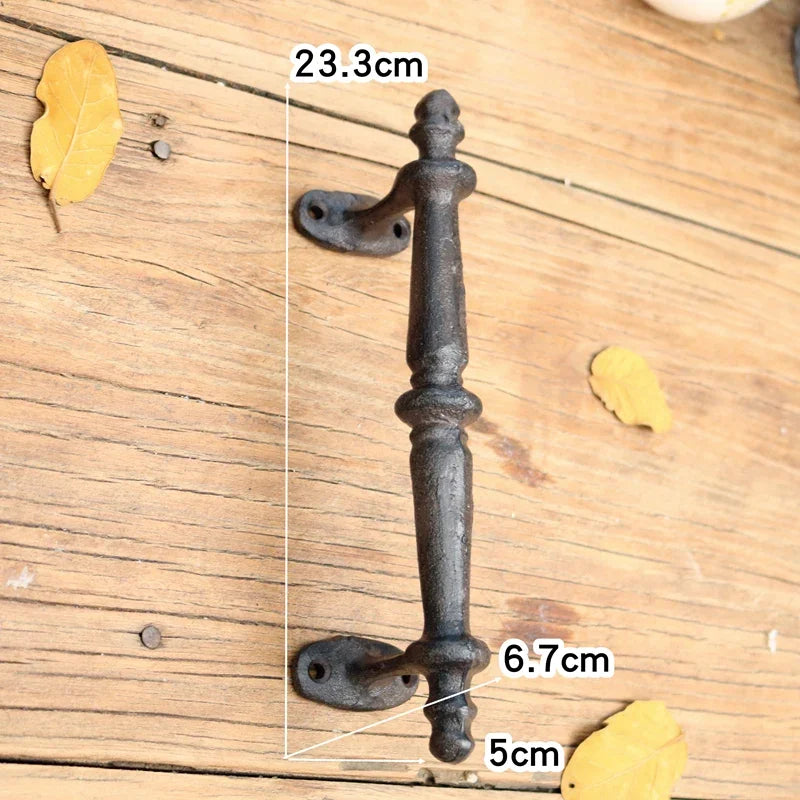Retro European  Garden Courtyard Cast Iron Craft Door Handles Home Decoration Wall Decoration Door Handle Room Accessories WY609