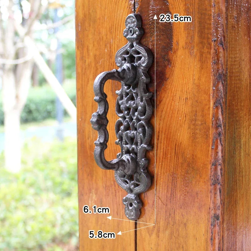 Retro European  Garden Courtyard Cast Iron Craft Door Handles Home Decoration Wall Decoration Door Handle Room Accessories WY609