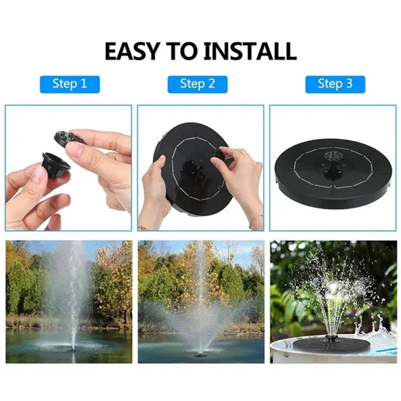 Waterproof Solar Fountain Pump Energy-saving Plants Watering Colorful Bird Bath Solar Fountain Outdoor Garden Pool