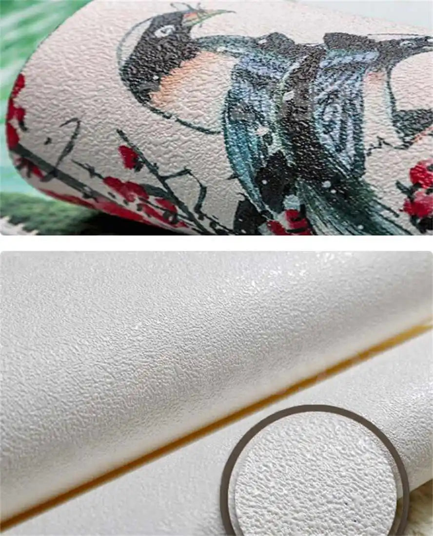 3D Custom Mural Wallpaper - Window Sea View with Red Flowers Stone Path Small Island Garden Lake Background wall for Home Decor