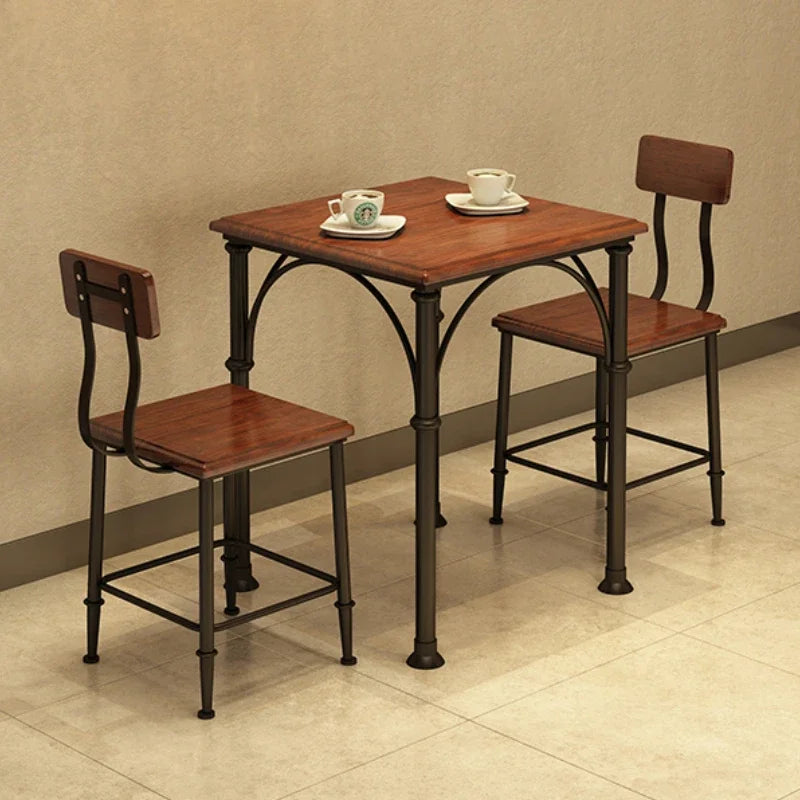 GY60 Industrial Wooden and Iron Dining Set, Creative Water Pipe Table, , Rustic Dining Furniture