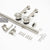 Side Hung SUS304 Barn Glass Door Hardware Kit Track Hanger Guide Derailment Safety Stopper