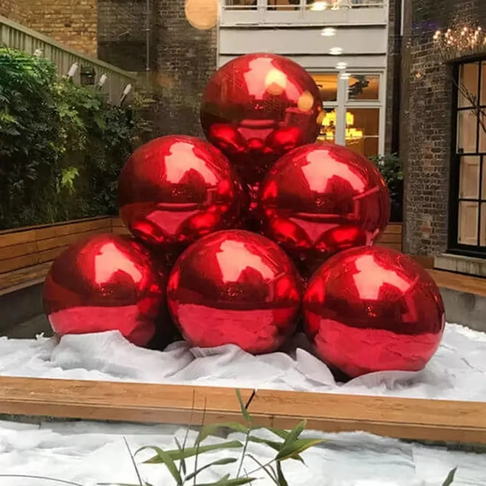 Inflatable Mirror Ball Set - Giant Sealed Shiny Reusable Balls for Wedding, Outdoor Pool Party & Nightclub Decor