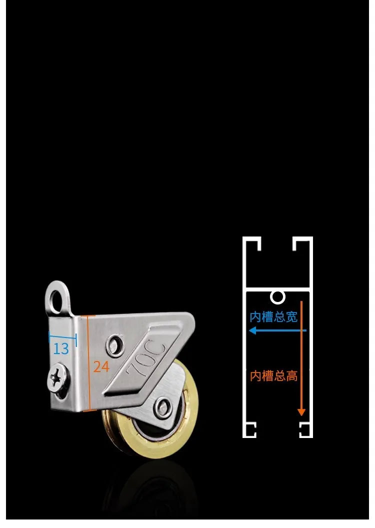 2Pc Aluminum Alloy Window Pulley Sliding Door Roller Window Track Roller Shower Door Wheels Cabinet Pulleys Furniture Hardware