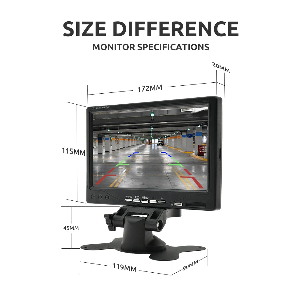 Backup Camera 7" HD TFT LCD Vehicle Rear View Monitor Waterproof Back Up Camera Night Vision for Truck RV
