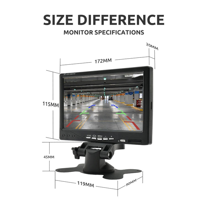 Backup Camera 7" HD TFT LCD Vehicle Rear View Monitor Waterproof Back Up Camera Night Vision for Truck RV