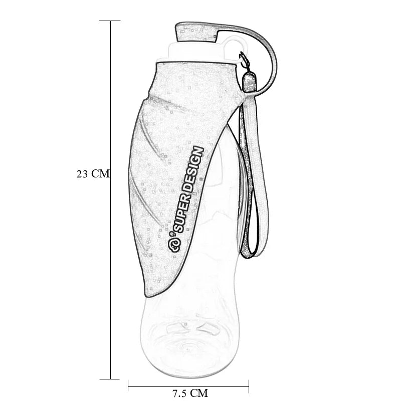 OUZEY 580ml Dog Water Bottle Outdoor Dog Walking Portable Foldable Drinking Bowls For Small Medium Dogs