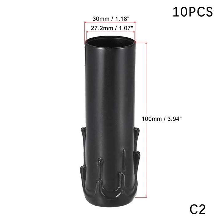 10pcs Candle Light Socket Covers E14 Candle Covers Sleeves Flame Retardant Vintage Style for Hotel Dining Room for Chandelier