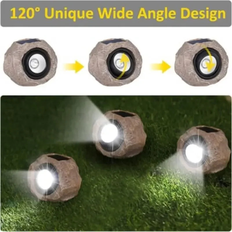 Solar Powered Outdoor Rock Lights Outdoor Lighting Courtyard Imitation Stone Landscape Lamp Waterproof Resin Stone Solar Lamp