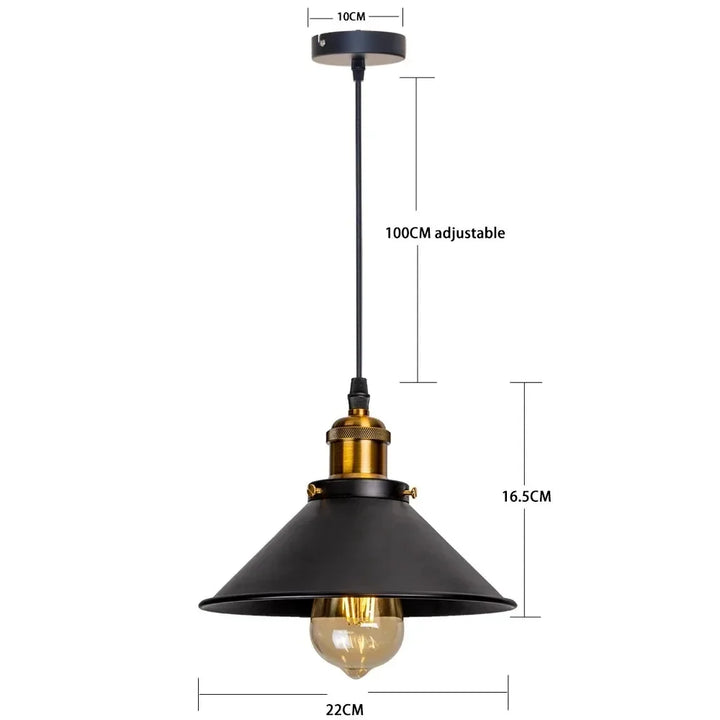 JOYINLED Industrial Chandelier Vintage Retro Black Pendant Light Shade Loft Iron Umbrella Kitchen Bar Hanging Ceiling Light