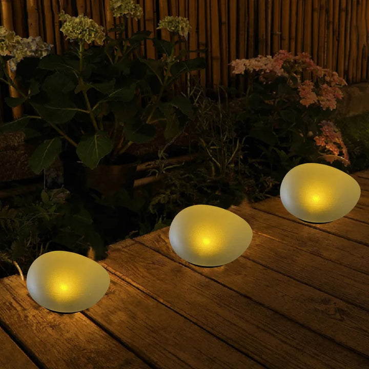 Solar LED Light Outdoor Glow Cobblestone Lamp Luminous Stone  Lighting Pebble RGB Garden Light Pathway Garden Decor