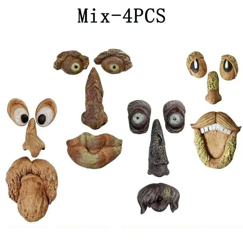 Outdoor Tree Face Statues Old Man Tree Hugger Bark Ghost Face  Funny Yard Art Tree Decor Outdoor Garden
