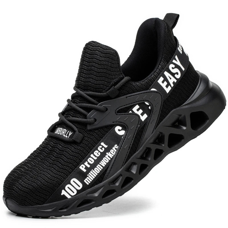 New Safety Shoes Men Breathable Light Work Sneakers Steel Toe Shoes Anti-smash Anti-puncture Indestructible Shoes Large Size 50