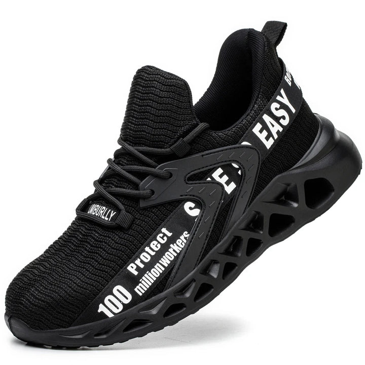 New Safety Shoes Men Breathable Light Work Sneakers Steel Toe Shoes Anti-smash Anti-puncture Indestructible Shoes Large Size 50