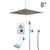 KEMAIDI Bathroom Wall Mount Thermostatic Rainfall Shower Faucet Set Chrome Concealed Shower System Waterfall Tub Spout Mixer Tap