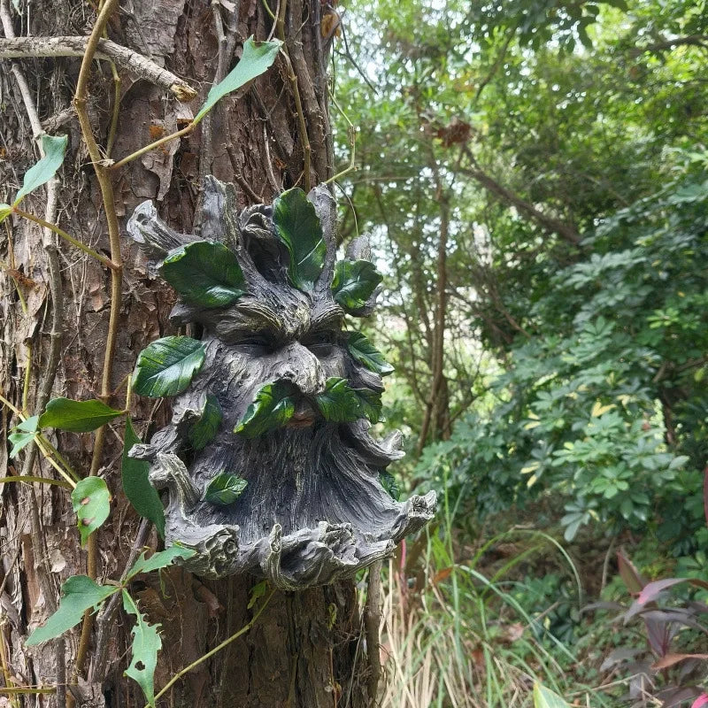 Big Face Tree Spirit Tree Monster Tree Demon Bird Feeder Resin Crafts Outdoor Courtyard Tree Decoration Pendant Garden Hanging
