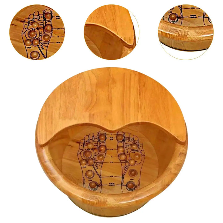 Cedar Foot Bath Tub with Massage Deep Sauna Foot Tub with Lid Footbath Basin Foot