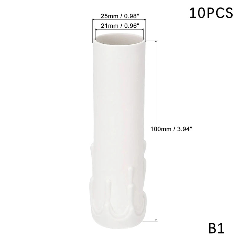 10pcs Candle Light Socket Covers E14 Candle Covers Sleeves Flame Retardant Vintage Style for Hotel Dining Room for Chandelier