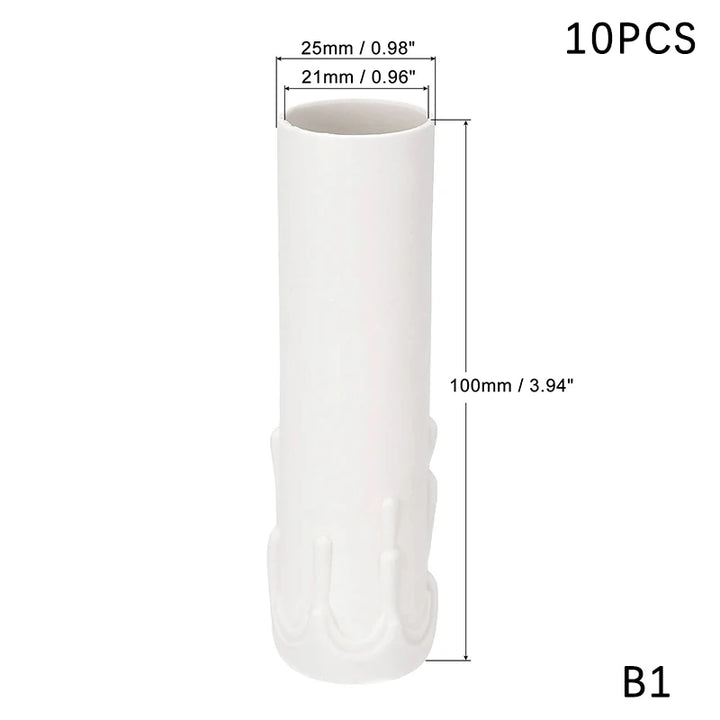 10pcs Candle Light Socket Covers E14 Candle Covers Sleeves Flame Retardant Vintage Style for Hotel Dining Room for Chandelier