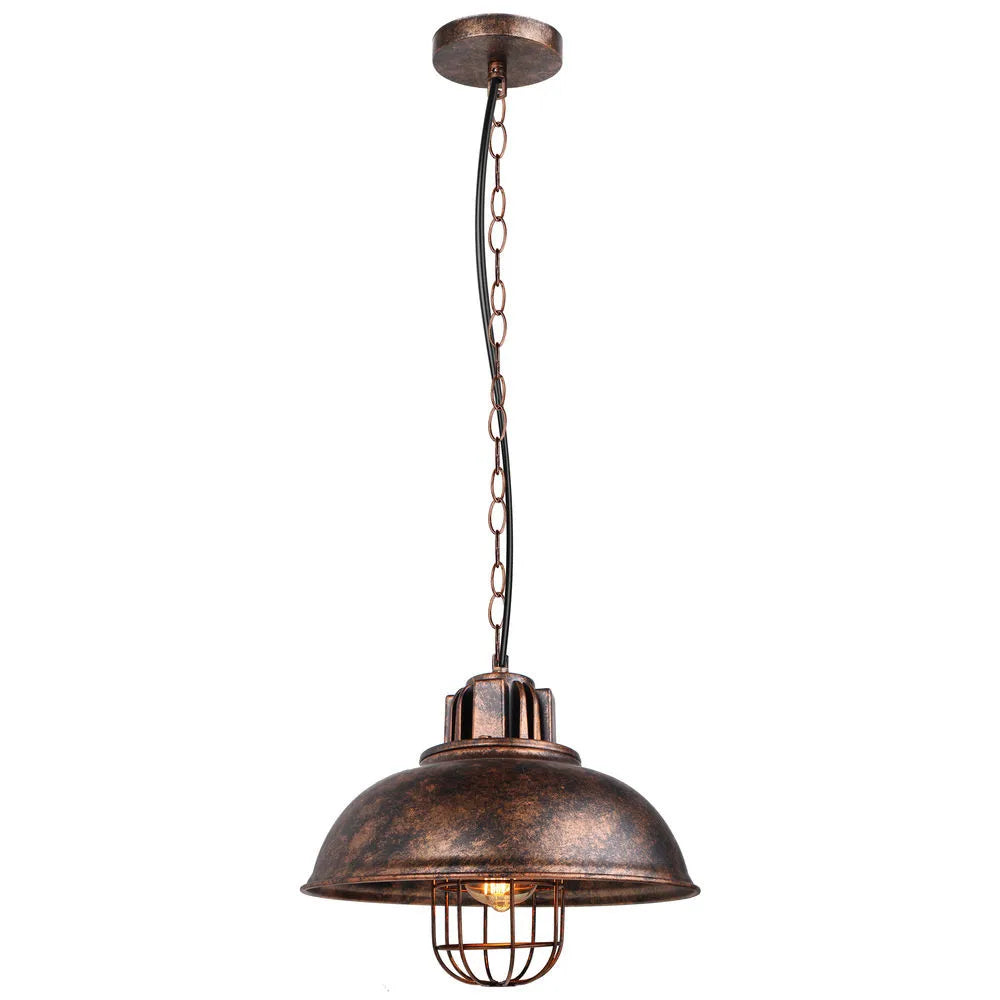 Vintage Bronze Black Metal Hanging Lamp Shade Edison Pendant Light Industrial Lamp