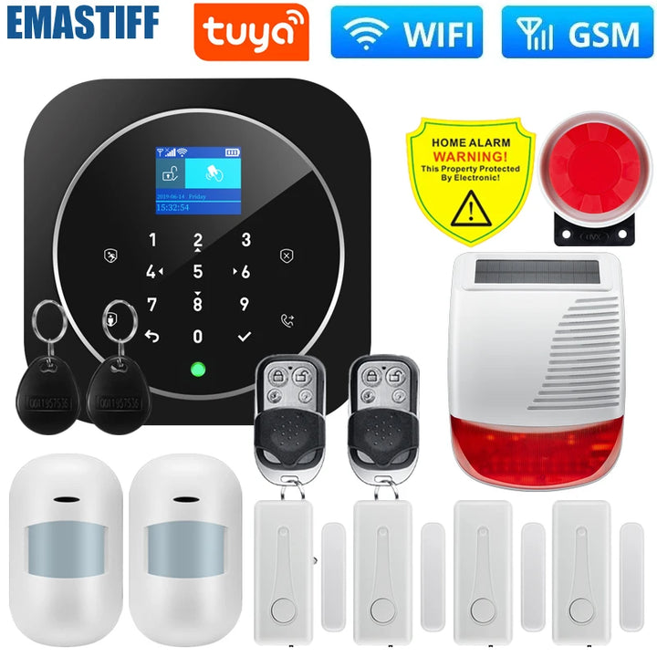 NEW Tuya WIFI W9B Alarm System for Home Burglar Security 433MHz WiFi GSM Alarm Wireless Tuya Smart House App Control