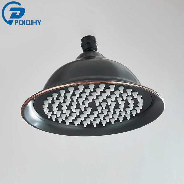 POIQIHY Brass Golden Rainfall Shower Head Shower Faucet Head Bathroom Replace Rain Showerhead Antique Brass Showerhead Accessory