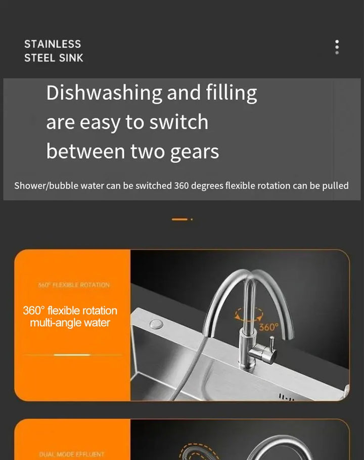 Thickened 304 Stainless Steel Single Sink Kitchen Sink Undermount Dishwashing Trough