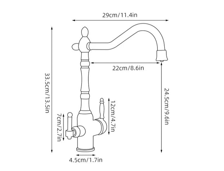 Brass light luxury three-in-one pure water faucet household sink washbasin hot and cold water faucet anti-splash