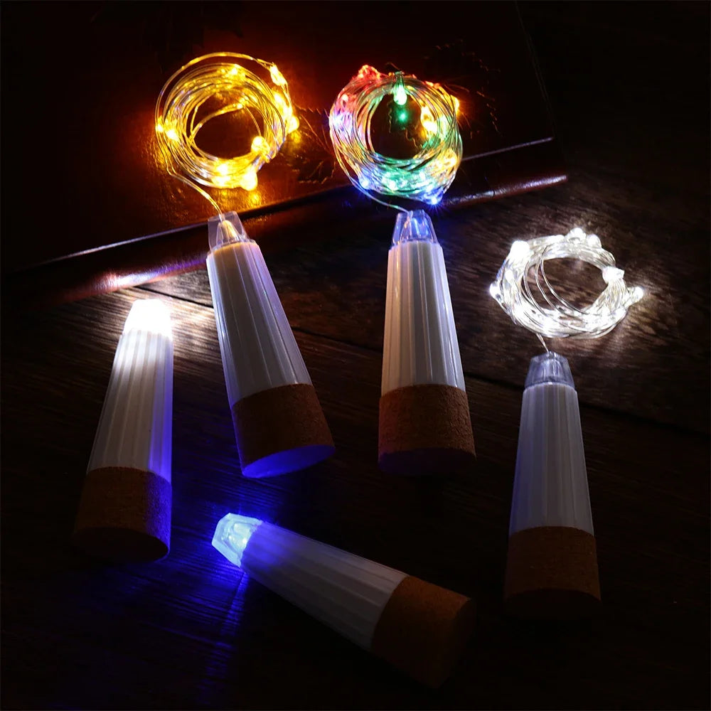 5-pack 2m Cork Bottle Fairy Lights USB Rechargeable Christmas Garland String Lights for Bedroom Room Home Wedding Party Decor