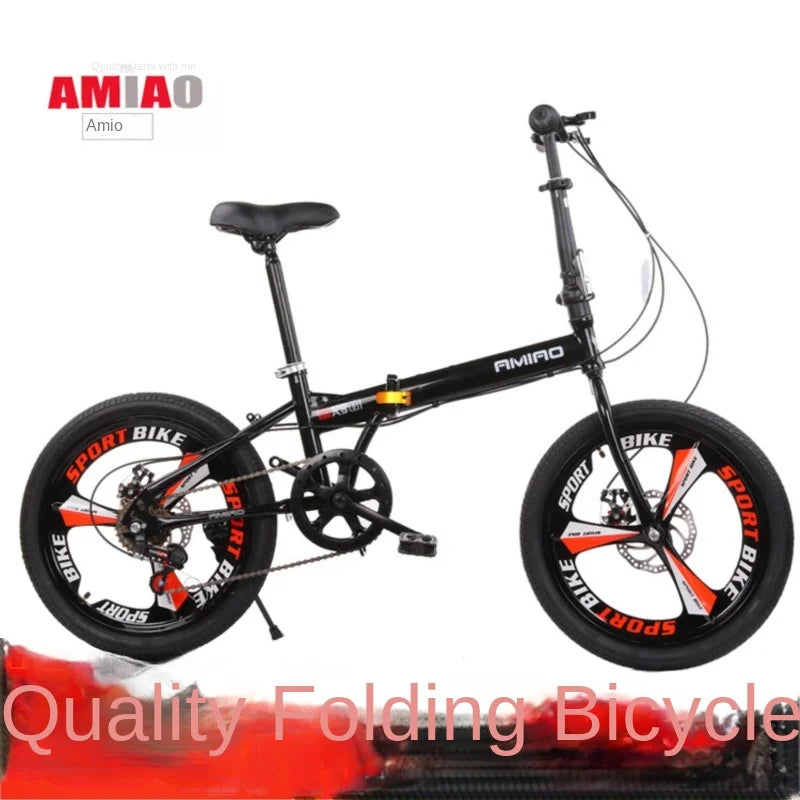 Adult Folding Bicycle Ultra Lightweight Wholesale Student Bicycle Disc Brake Variable Speed Commuting Bike 20 Inches Camping