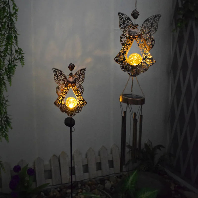 Solar Outdoor Garden Moon Lights Waterproof  LED Metal Fairy Landscape Light Perfect for Pathway and Yard Decor Antique Wrought