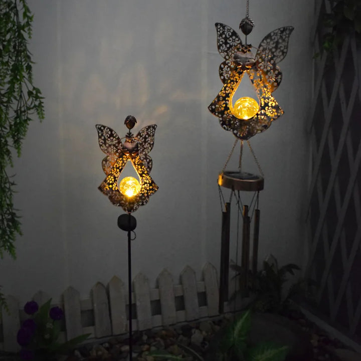 Solar Outdoor Garden Moon Lights Waterproof  LED Metal Fairy Landscape Light Perfect for Pathway and Yard Decor Antique Wrought