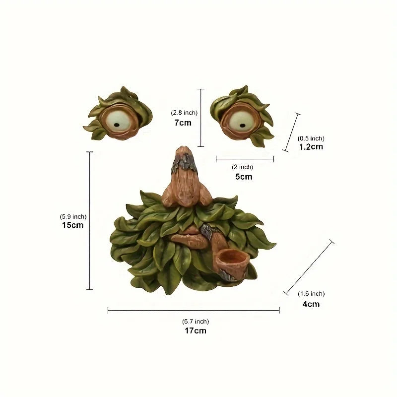1pc Old Man Tree Hugger Garden Patio Outdoor Tree Sculpture Face Funny Garden Tree Old Fashioned Whimsical Face Decor，Pipe shape