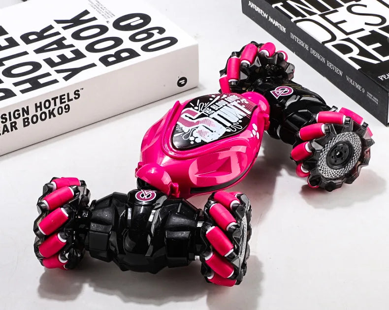 4WD stunt remote control car LED lights watch induction twist music 360° rotation off-road climbing children's toys Holiday gift