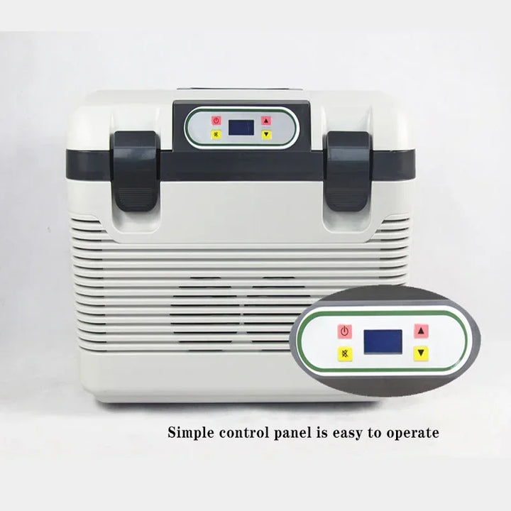 Dual Charging Portable Car Refrigerator, 12V Car 220V Home Mini Fridge with Carry Strap