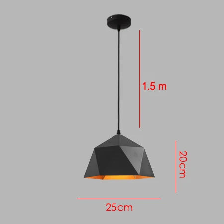 Nordic Retro Industrial Black Ceiling Pendant Lamp E27 for Restaurant Dining Table Bar Decorative Lighting Fixture