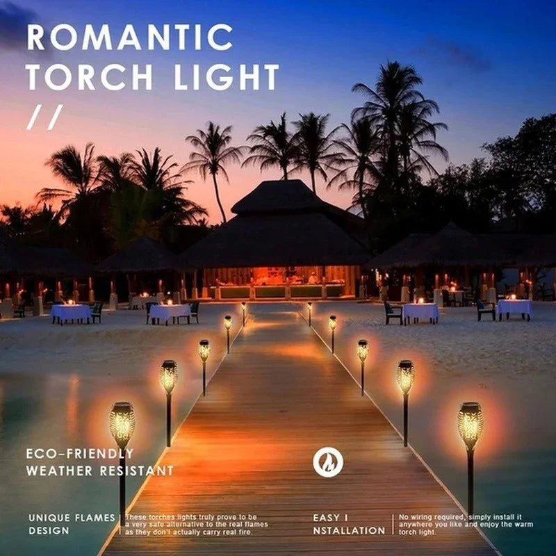 1/2/4/6/8/10Pcs Solar Flame Torch Lights Flickering Light Waterproof Garden Decoration Outdoor Lawn Path Yard Patio Floor Lamps
