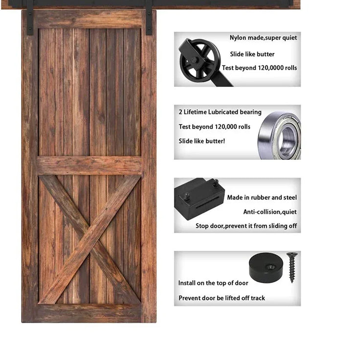 Sliding Barn Door Hardware Hanger Tracks Set, Kitchen Track Kit, Track System, Carbon Steel