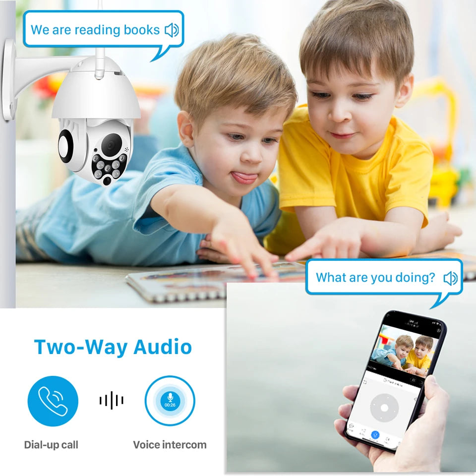 YCC365 Plus Wifi Camera Outdoor 1080P HD CCTV Security Camera PTZ 4x Zoom Waterproof Speed Dome Wireless Surveillance Camera