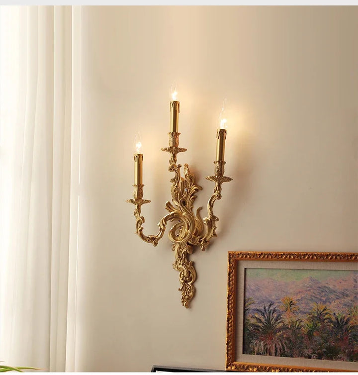 Nordic Copper Wall Lamps Living Dining Room Bedroom Bedsides Lights Corridor Retro Loft Villa Home Decor